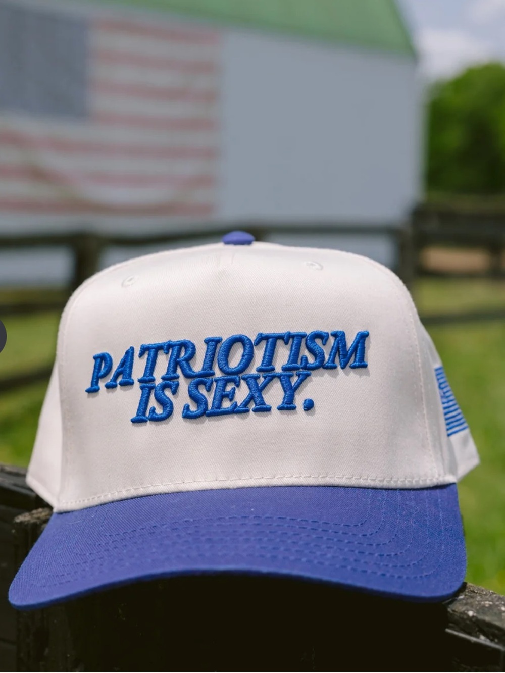 Kenz Kustomz Patriotism Is Sexy Two-Tone Blue & White Trucker Cap